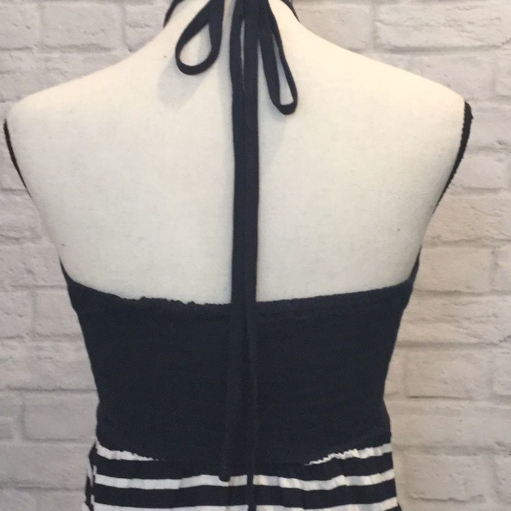 NWT, Kareenas, Navy and White Striped Loose & Light Cotton Maxi Dress - Medium - Picture 5 of 5